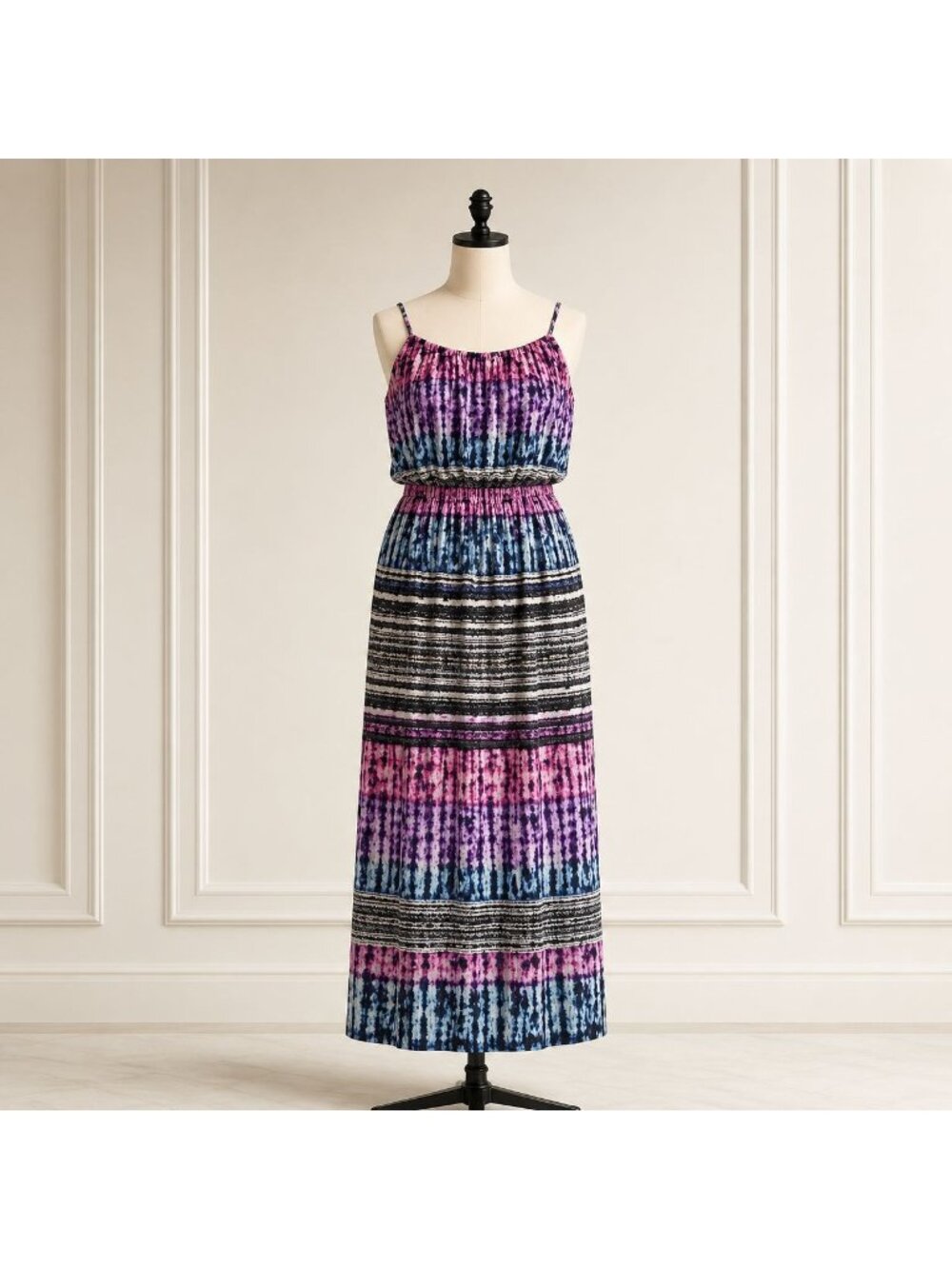 Cato Maxi Dress Pink Purple Tie Dye Strappy Boho Summer 3XL